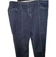 Style & Co navy blue with tan stitching cotton denim look pants 20W