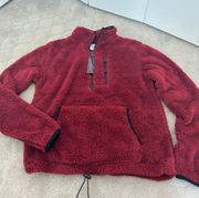 Dark Red Fluffy Pull Over 