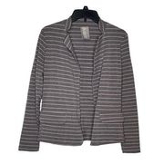 Dolan Women's Jacket Open Front Soft Blazer Left Coast Ava Striped Gray Small