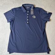 Peter Millar Polo Womens XL Blue Perfect Fit UPF 50 World Golf Championship NEW