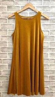 NWT Old Navy Velvet Gold Sleeveless Swing Dress S