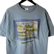 Y2K Vintage Rancheros De Santa Fe T Shirt Blue XL Extra Large Las Vegas Cotton