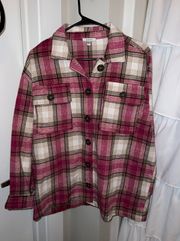 Pink Flannel Shacket 