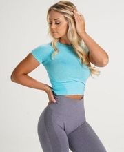 NVGTN Cyan Seamless Short-Sleeve Crop