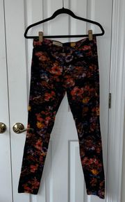 Watercolor Floral Fine Wale Corduroy Pants