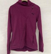 Puma diagonal zip purple cotton  jacket Sz Small s logo atheltic