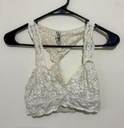 Free People  Intimately Womens Brallete Size S Cream Ivory Lace Racerback Boho