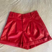 Red Leather Shorts