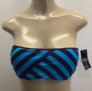 DKNY Colorblock Strapless Bikini Top Size Small New Without Tags