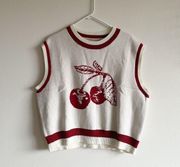 cherry knit vest