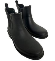 Madewell The Chelsea Rain Boot Black Rubber Waterproof Lug Sole Ankle Bootie