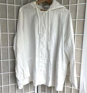 Premise linen hooded jacket 2X white