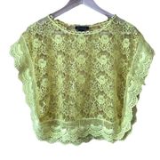 Gracia crochet poncho boho lace crop top Jr size M