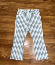 Adorable New LOFT Made and Loved Striped The Kick Crop Jeans!