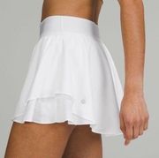 Lululemon white court rival skirt built in shorts pockets skort size 4