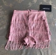 Pink Fringe Shorts