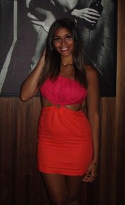 Hot Pink & Orange Mini Dress