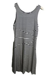 Market & Spruce Navy & White Striped Sleeveless Dress - Size M