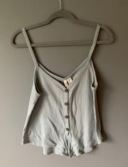 Waffle Knit Button Tank