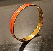 💕TRINA TURK💕 Enamel Bagle Bracelet ~ Orange and Pink Gold Plated One Size NWT