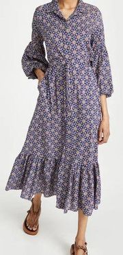 MISA Adriana Dress Belted Floral Maxi Dress Size L NWT