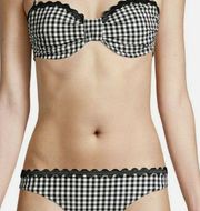 2 PC Shoshanna Black White Gingham Checkered Bikini Top C Cup & Large Bottom