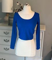 Top Royal Blue Crop Long Sleeve XS