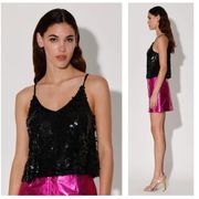 Walter Baker Haley Black Sequin Cami Top Size Small