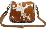 MYRA BAG CROSSBODY COWHIDE LEATHER FLAP RUSTIC WESTERN PURSE