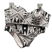 Black and white geometric print two piece swimsuit women’s medium