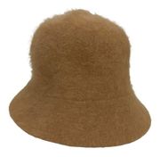 DAVID & YOUNG 1990's Women's Bucket Hat ANGORA Blend Camel Tan Brown OS