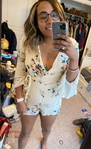 Long Sleeve Bell Sleeve Romper