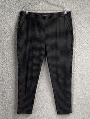 Liverpool Renee Pants BlackWhite Stripe High Rise Ankle Straight Stretch Size 14