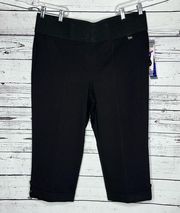 Peter Nygard Slims NWT 3X (24-26) Black SlimCurve Ponte Knit Pull-On Capri Pants