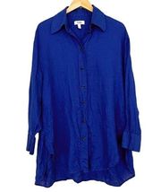 COS Blue Linen Oversized Button Down Sz 8