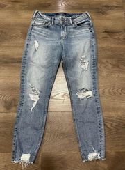 Womens Silver Suki Skinny Crop size 27