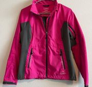 Pink, pink, and gray, L.L. Bean outerwear jacket