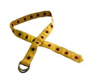 J. Mclaughlin Yellow Striped Lady Bug Fabric Belt Size M