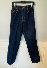 Vintage Jordache 80's High Rise Straight Leg Gold Stitch Jeans NWOT 26