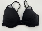 Thirdlove 24/7 Classic Contour Plunge Bra Sz 34F Solid Black Mesh