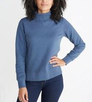 Marine Layer Evie Sweatshirt Deep Denim Blue Women's Size Large Funnel Neck