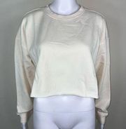 WeWoreWhat Solid Cropped Sweatshirt in Off White