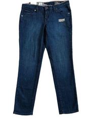 Volcom Dark Wash Super Skinny Crop Jeans Pants Size 7 Women's Junior's NWT