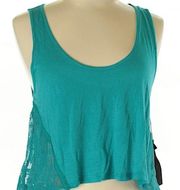 Chloe K Lacy Sleeveless Turquoise Top