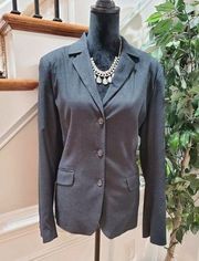 Newyork & Company Women's Black Rayon Long Sleeve Single Breasted Blazer Size 14