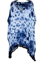 Swim Cover Up, Tie Dye Beach Tunic, Kaftan Style