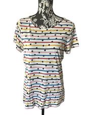 Boden Stripes Ahead Tshirt short sleeves polka dot comfy women’s size 10