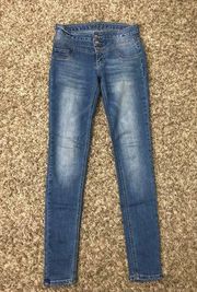 high waist blue jean jegging