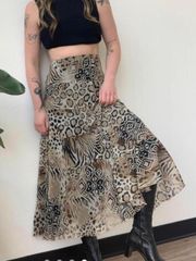 Vintage Animal printed flowy skirt 