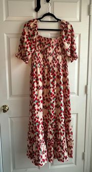 Strawberry and Raspberry Maxi Dress